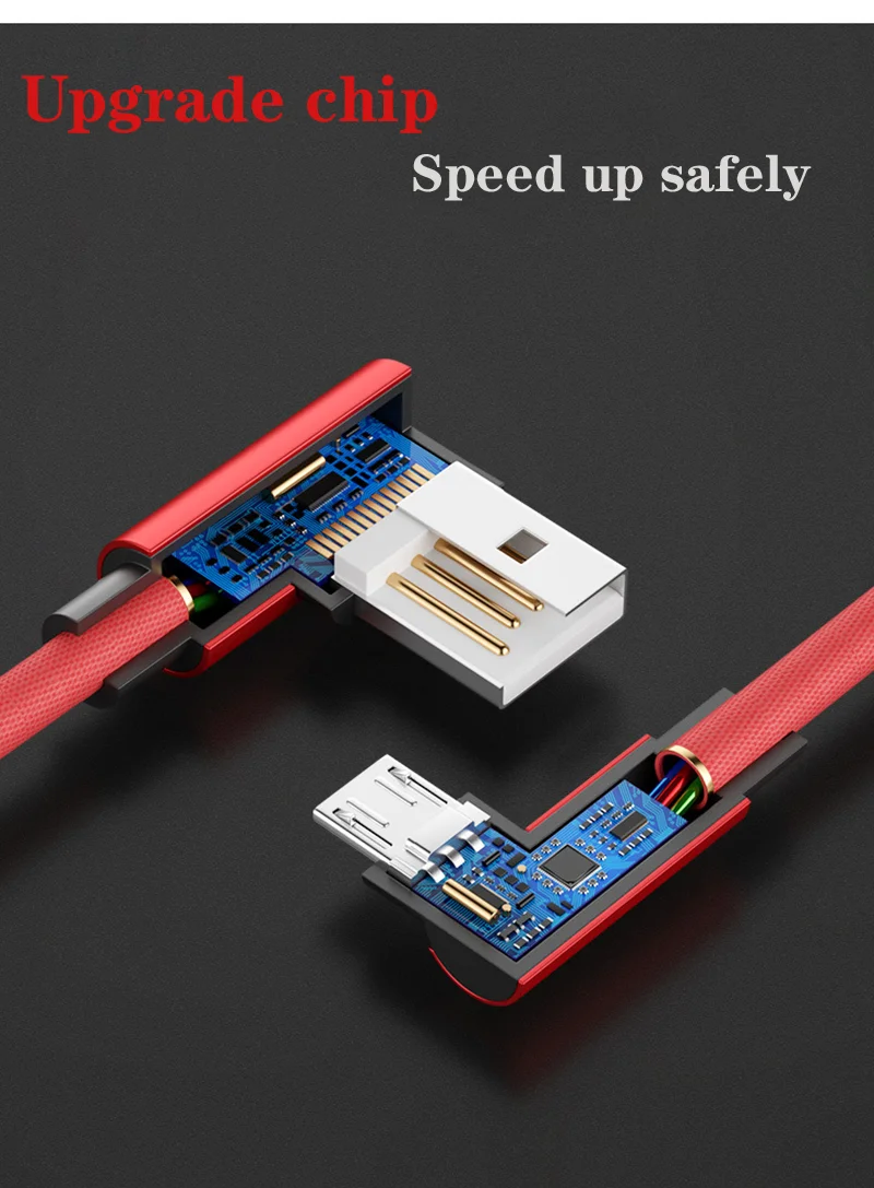 Мини USB кабель для передачи данных для huawei 3A кабель для быстрой зарядки светодиодный светильник 90 градусов локоть зарядное устройство нейлоновый плетеный кабель для передачи данных для мобильного телефона