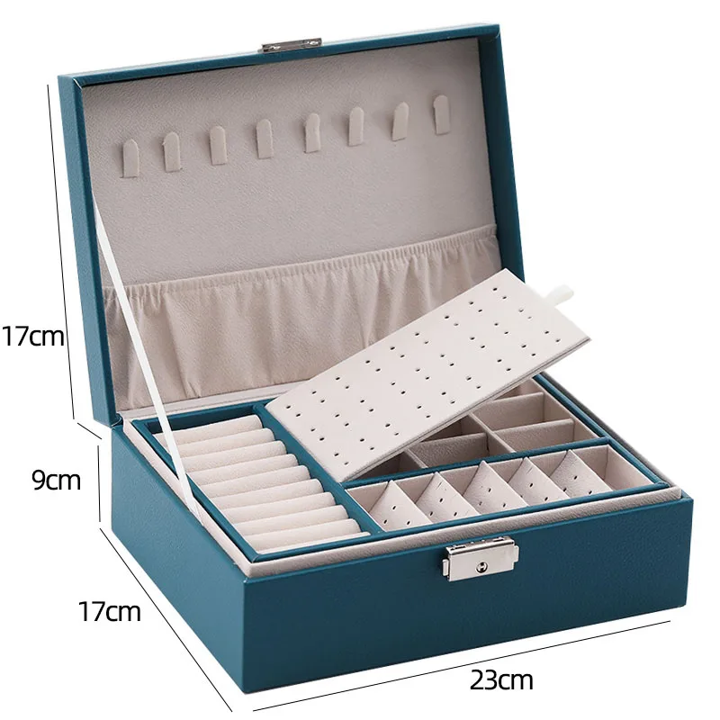 New Jewelry Storage Box PU Leather Display Organizador Case European-Style Jewelry Storage Box Multi-Function Packaging Gift