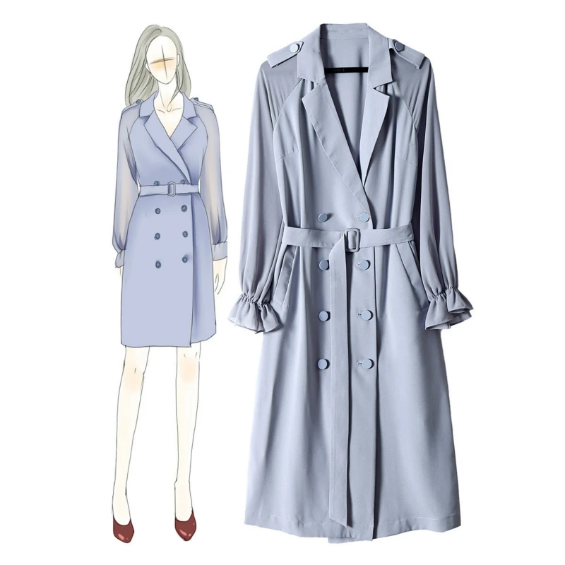Hot Sale 2020 New Arrival White Blazer Dress Women Double Breasted Midi Ladies Solid Office Work Winter Plus Size | Женская одежда