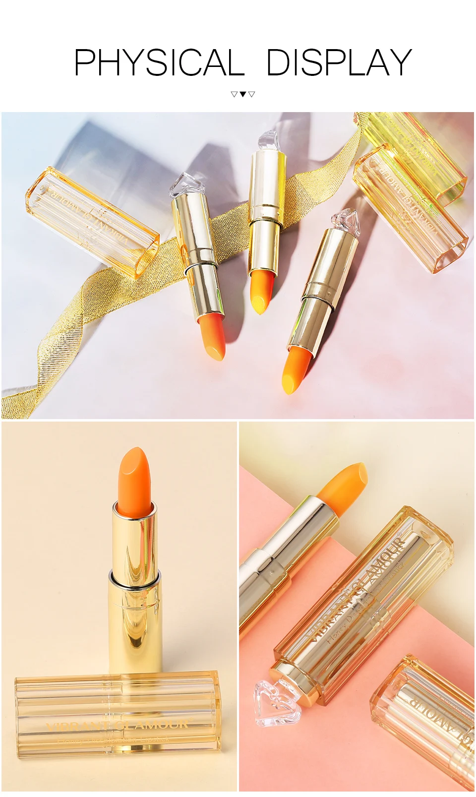 Honey Discoloration Lipstick Nourish repair Lip Line Prevent Chapped Long Lasting Moisture Make up Lip Care VIBRANT GLAMOUR