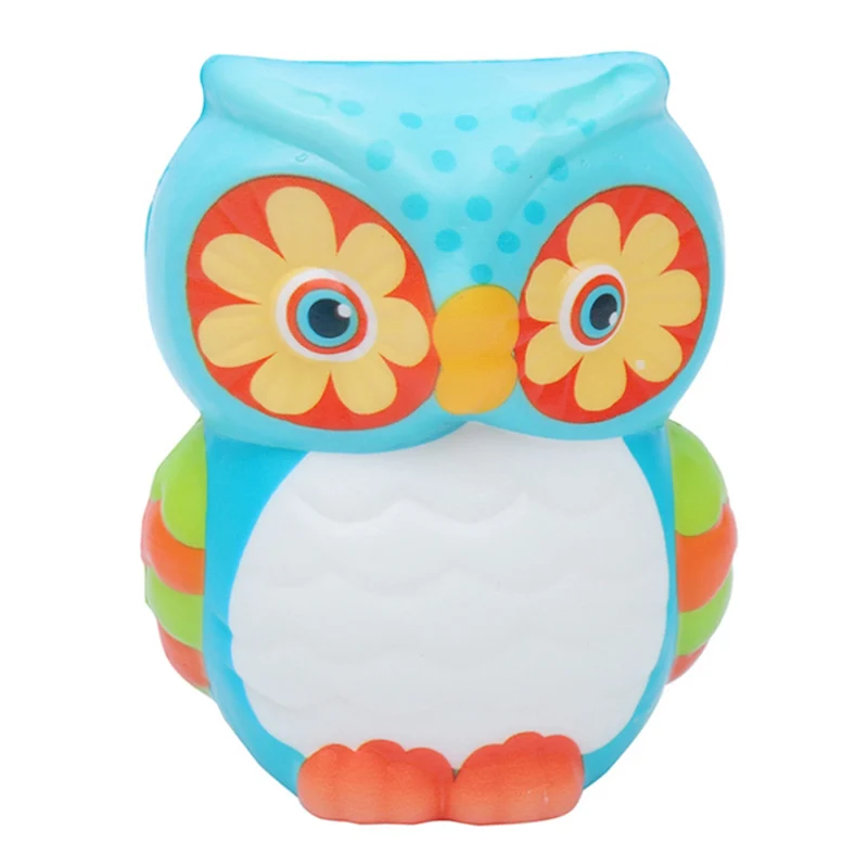 New Cute Colorful Owl Squishy Simulation Animal Slow Rising Squeeze Toy Scented Stress Relief Toys for Kid Party Xmas Gift