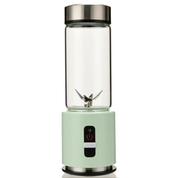 

Usb Rechargeable Smoothie Blender 380Ml Glass Smoothie Blender Juicer Easy Small Portable Blender Green