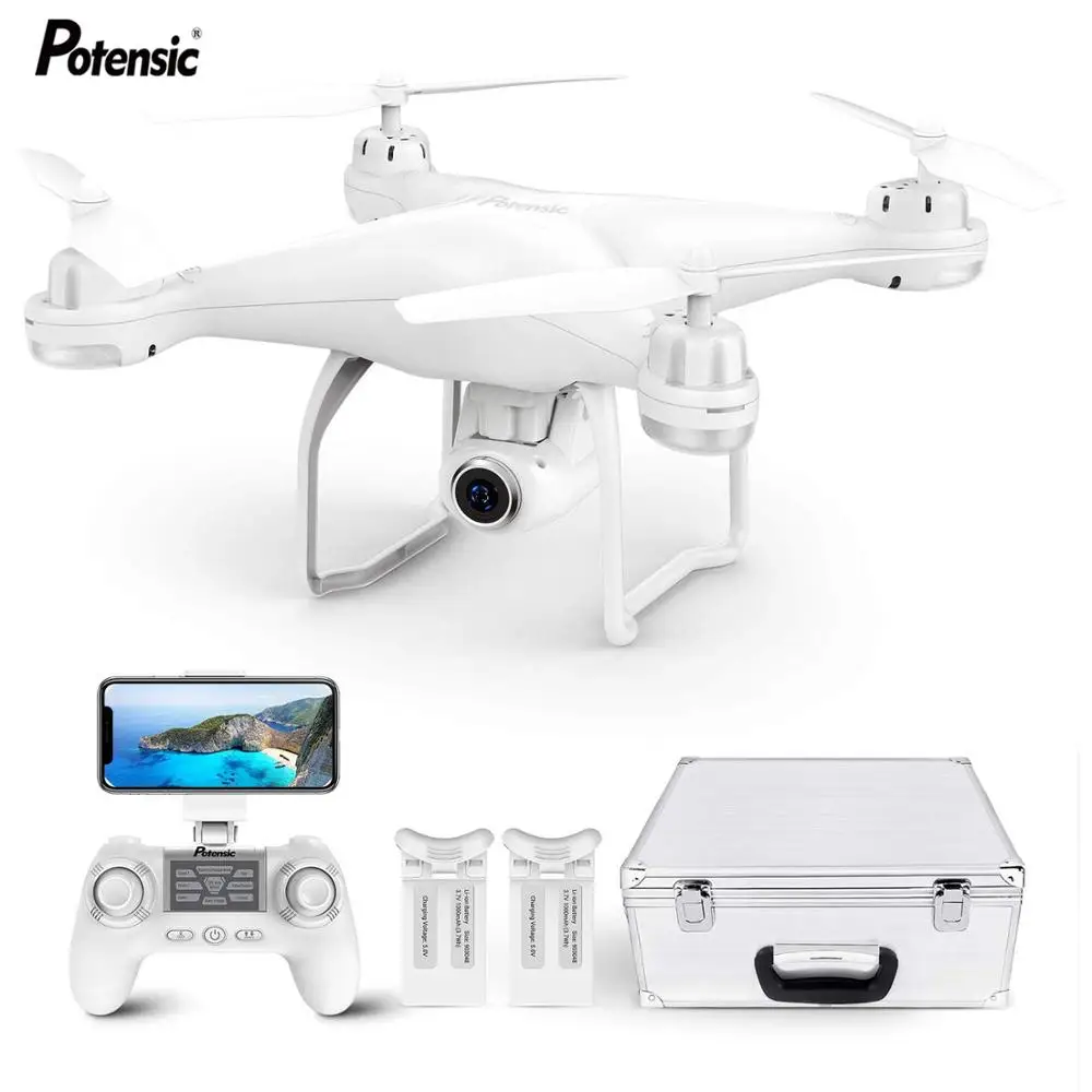 

Potensic T25 RC Drones Dual GPS Quadcopter WiFi FPV Brushless Follow Me Helicopters Racing Remote Control Drone Toys with case
