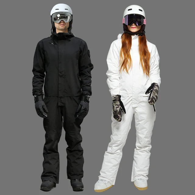 US $119.98 2019 Ski Jumpsuit Men Waterproof Snowboard Winter Overalls for Women Hooded Ski Suit Men's Sport Sn