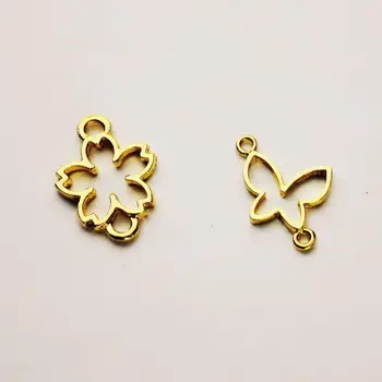 

5Pcs Butterfly Flower Resin Frame Connectors Open Bezel Setting Jewelry Making