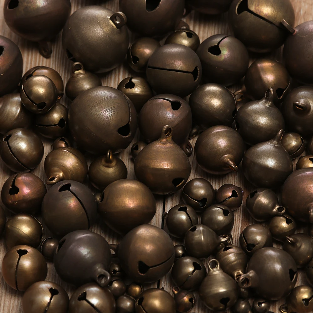 10PCS Handmade Retro Bronze Bell Small Copper Jingle Bells Necklace Bracelet Making Tools Campanula Accessory Home Decor Crafts