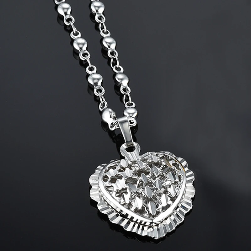 Новая бижутерия Золото сердечко серебряного цвета Подвески с шармами ожерелья