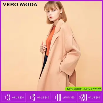 

Vero Moda Autumn Winter Drop-shoulder Women Belted Wool Coat Overcoat | 318327563