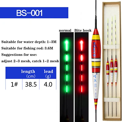 Smart Fishing Float Bite Alarm Fish Bait LED Light Color Change Automatic Night Electronic Changing Buoy With CR425 Battery F