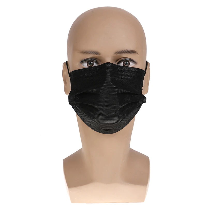 10Pcs Cute Cartoon Non-woven Mouth-muffle Flu Face Medical Mask Black Anti-dust Windproof Masks Disposable Mouth Mask