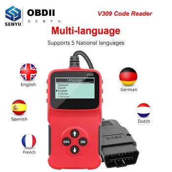 

Multi-Language V309 Code Reader Read/Clear Fault Code I/M DTC OBD2 OBDII / EOBD USB OBD 2 OBD2 Car Diagnostic Scanner Auto Tool