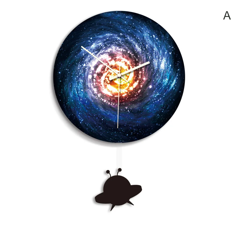 1 Pcs Wall Clock Black Hole Round Removable Durable for Home Bedroom Office E2S - Color: a