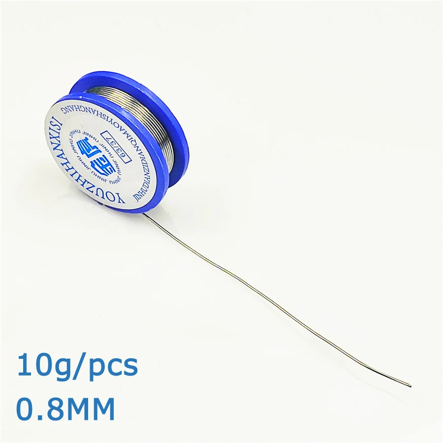 50g/Pcs 0.5/0.6/0.8/1 63/37 FLUX 2.0% 45FT Tin Lead Tin Wire Melt Rosin Core Solder Soldering Wire Roll No-clean welding wire