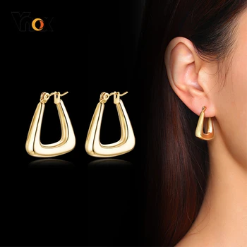

Vnox Unique Geometric Triangle Hoop Earrings for Women Female Party Ceremony Wear Jewelry