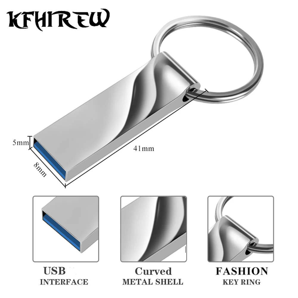 USB флеш накопитель KFHIREW в металлическом корпусе 128 ГБ 64 32 16 8 Гб|USB флэш-накопители| |