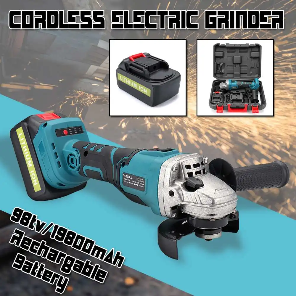 

19800ma Electric 100mm Angle Grinder Rechargeable Lithium Battery WrenchTool /Upgrade 11.5 Inch Chainsaw Cutting Polish machine