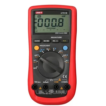 

UT61B Full Functions Digital Multimeter for AC/DC Voltage Current Test with 90~1000V AC Voltage Tester and Carrying Bag