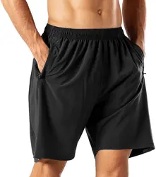 Short de sport décontracté pour hommes, séchage rapide, entraînement de course ou de gymnastique, avec poches à fermeture éclair 