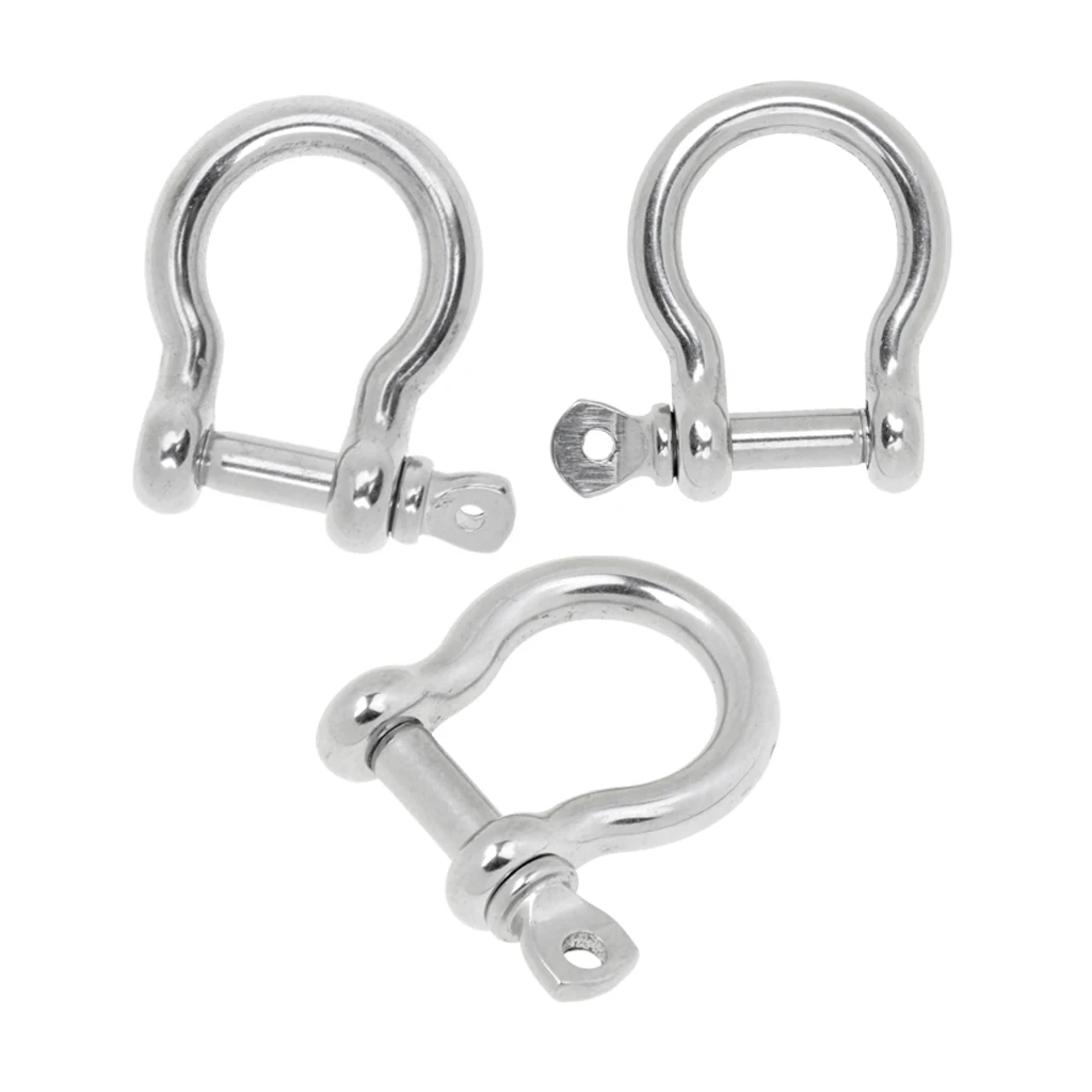 3 Size Marine Boat Chain Rigging Bow Shackle Captive Pin 304 Stainless Steel