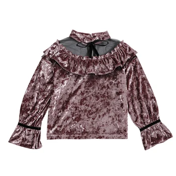 

Spring And Autumn New Baby Girl Clothes Girls Mesh Lace Sweater Cotton Long-Sleeved Shirt Top Hot Sale
