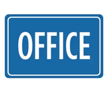 

Aluminum Metal Office Print Blue Notice Business Sign