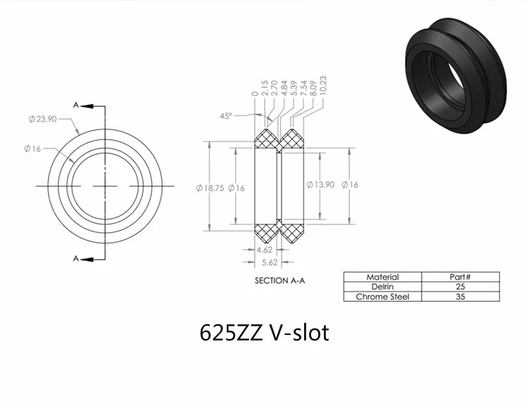CNC Openbuilds колеса пластиковые POM с 625zz MR105zz натяжной шкив подшипника круглое перлиновое колесо для V-Slot C-Beam части 3d принтера