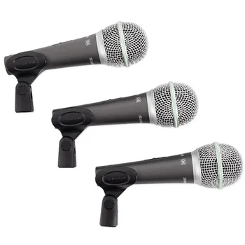 

SAMSON Q6 3 Pack dynamic vocal hypercardioid handheld recording microphone+mic clip for professional live and studio application