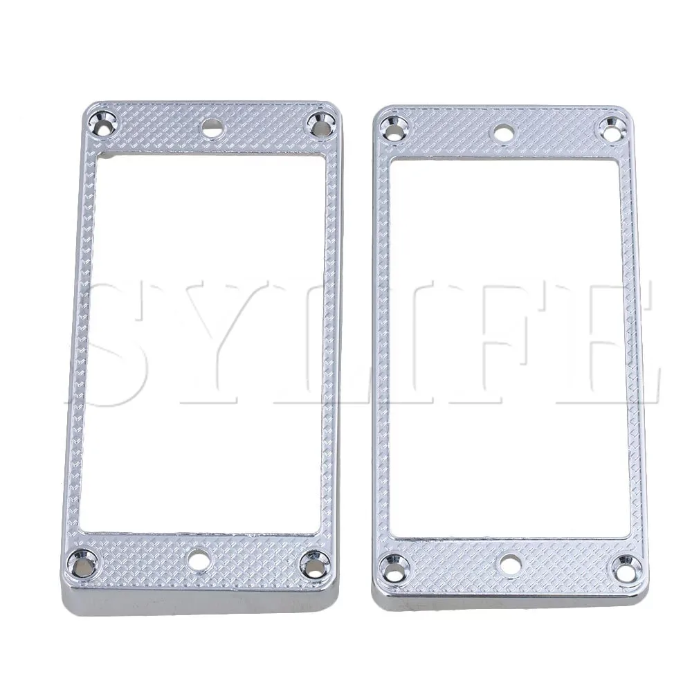 2x Chrome Metal Electric Guitar Curved Humbucker Pickup Mounting Rings | Спорт и развлечения