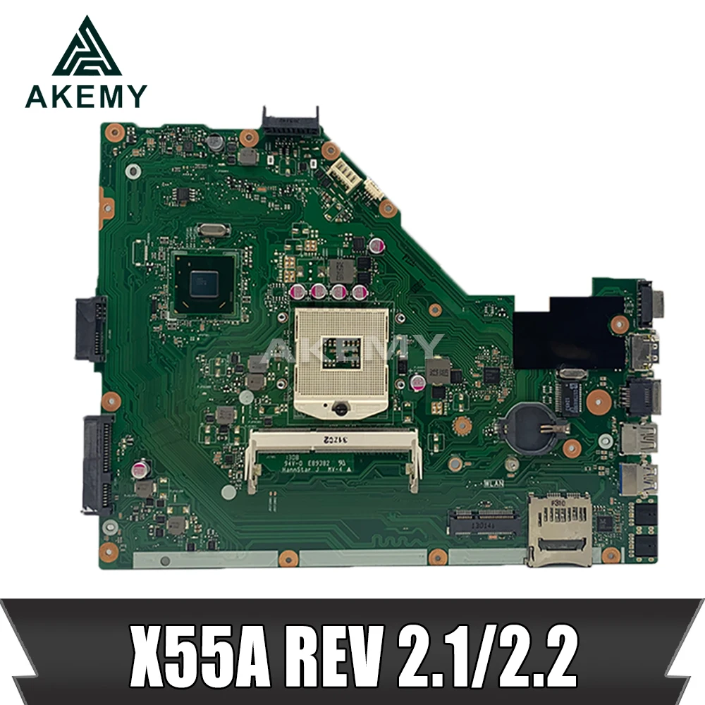 Akemy X55A материнская плата для ноутбука For Asus оригинальная HM70 REV 2 1/2 2|Материнские
