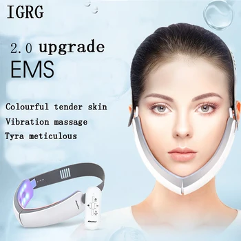 

IGRG LED Photon V-Shape Slimming Face Massager Vibration Electric Facial Massage Skin Lifting Tightening Anti-Wrinkles Beauty