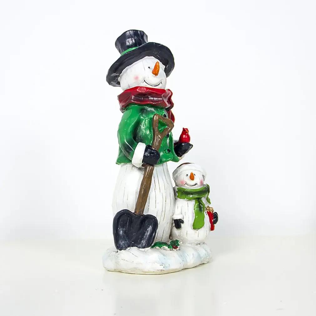 Christmas Decorations Painted Christmas Snowman Resin Crafts Ornaments Christmas Home Decoration Supplies - Цвет: Насыщенный сапфировый