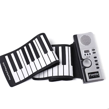 

Portable Roll-Up 61 MIDI Soft Keys Flexible Electronic Piano Music Keyboard New