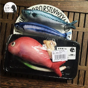 

Cat Japanese Sushi Mint Fish Plush creative 3D fish-shaped cat pet dog toy catnip kitten toy gift filled pillow pet supplies hot