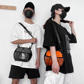 

Hip Hop Vest Bags Men Women Canvas Classic Texture Creative Design Chic Waistcoat Shoulder Belt Pack Streetwear Pouch