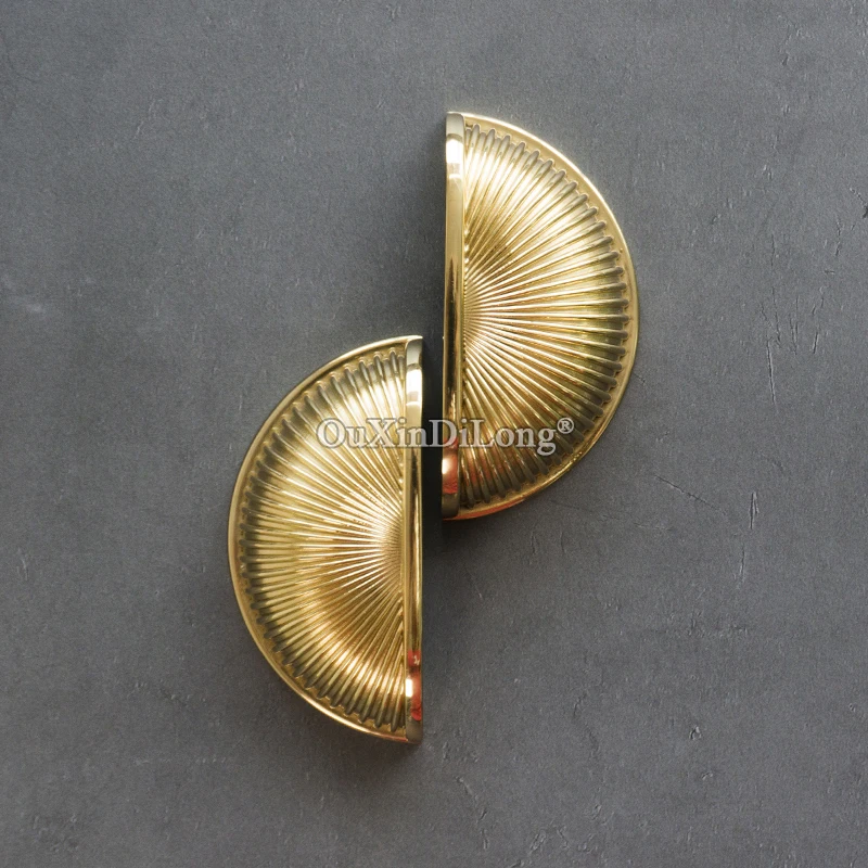 

New 2PCS Pure Brass European Shell Furniture Handles Drawer Pulls Cupboard Wardrobe Kitchen Shoe TV Wine Cabinet Pulls Knobs