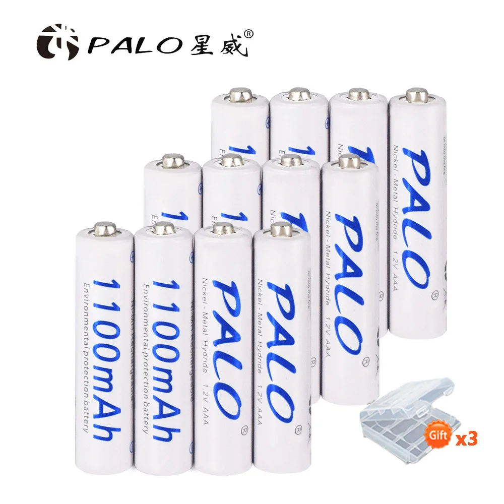 PALO 2-24 шт AAA аккумуляторная батарея 1,2 V 1100mAh 3A ni-mh ni mh nimh 1,2 Вольт Оригинальные аккумуляторы высокой емкости тока - Цвет: 12pcs