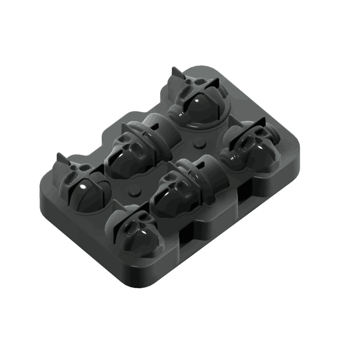 3D Скелет 6 Hole череп формы для льда силиконовая форма кубиков лотки с крышкой