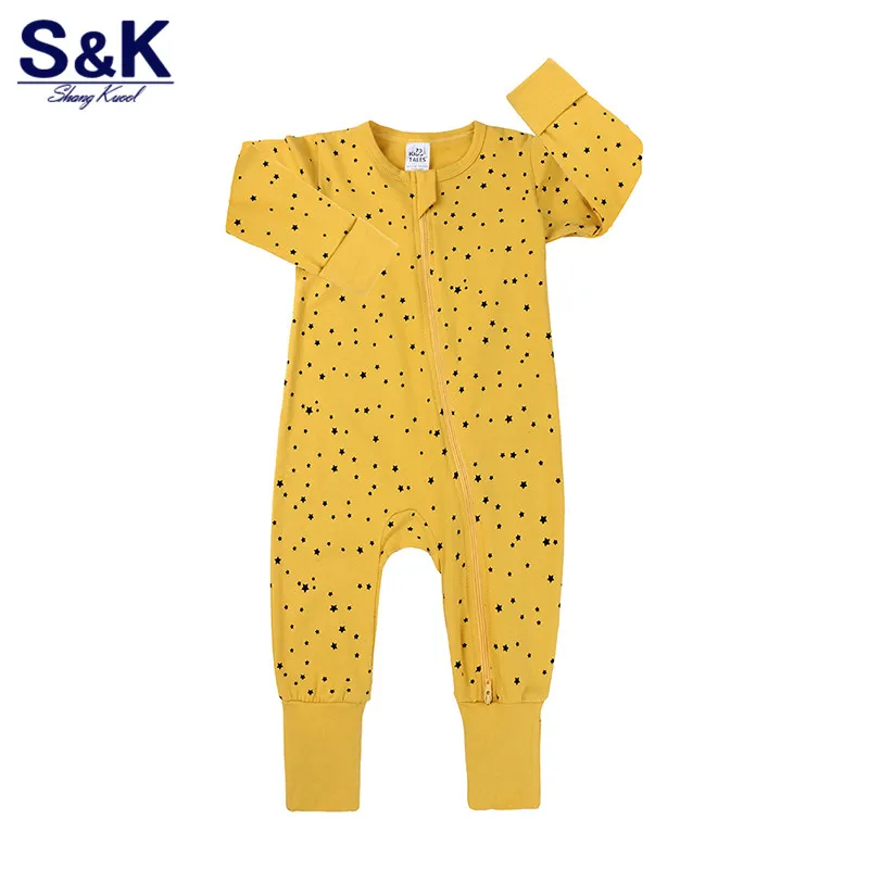 

New Autumn Baby Clothes Cotton Print Romper Jumpsuit Warm Newborn Girls Romper XH-468