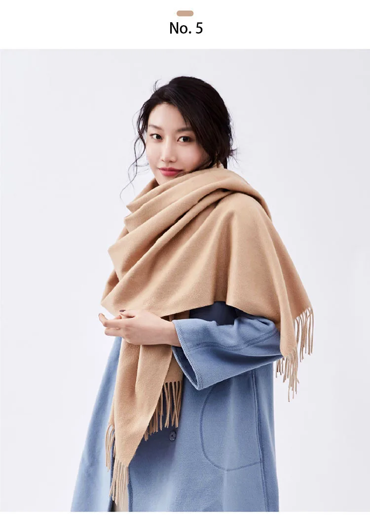 Top Grade Cashmere Scarf Women for Ladies Men's Scarves Solid Long Scarves with Tassel Shawl Wraps Poncho Stole 70*200cm