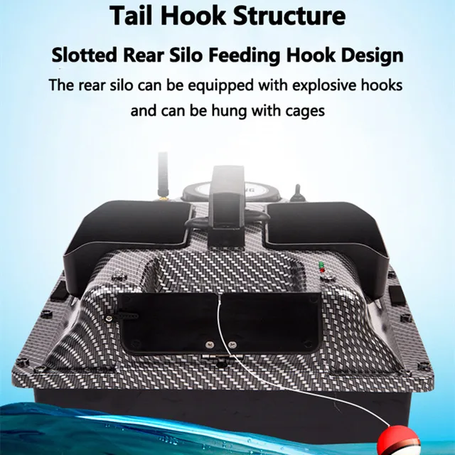 GPS Fixed-point Nesting Sonar Fish RC Bait Boat 500M 2KG Load LCD Screen Waterproof Design Auto Correction Yaw RC Fishing Boat 4