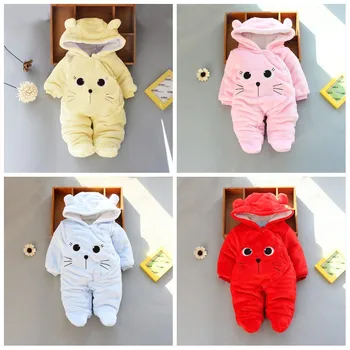 

2020 New Autumn Winter Clothes Explosion Models Children Clothing Jumpsuit Baby Girls Long-sleeve Romper Baby Boys Hooded Romper