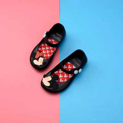 Новинка года; летняя модная мягкая прозрачная обувь для девочек; милые сандалии из ПВХ с рисунком Минни и бабочки; детская обувь для сада - Цвет: H36-b