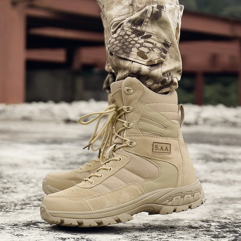 

Hot Selling Large Size Autumn Men's Martin Boots Outdoor Mountain Climbing Hight-top Work Shoes Casual Wear-Resistant MEN'S SHOE