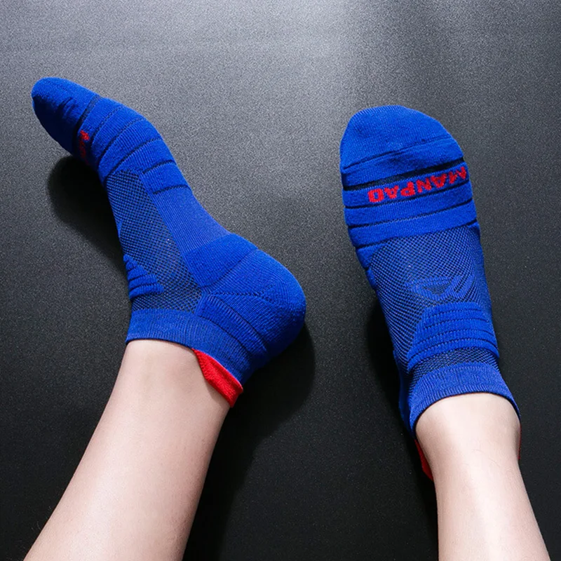 Men Athletic Ankle Socks Outdoor Sport Cotton Cushion Thin Breathable Quick Dry Fitness Cycling Compression Low Cut Socks