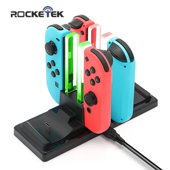 

Rocketek 6 in 1 Charging Dock For Nintend Switch Joy-con Controller LED Type-C Charger For Switch Pro Gamepad Charge Stand NS