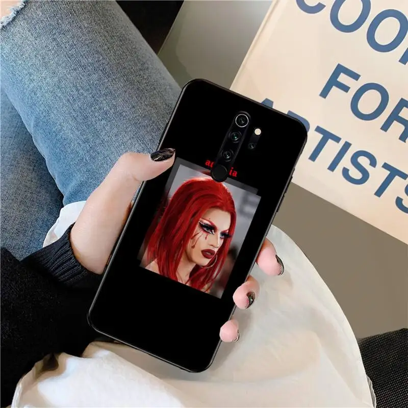 CUTEWANAN American Drag Queen Aquaria Soft black Phone Case for Redmi Note 8 8A 8T 7 6 6A 5 5A 4 4X 4A Go Pro