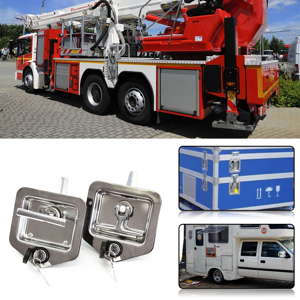 

Hot Stainless Steel locker Car Folding T-Shaped Handle Lock Toolcase Trailer Truck Engineering Vehicles Latch Toolbox Knob Locks