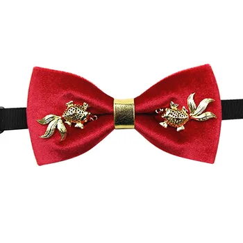 

High-end Fashion New Men's Goldfish Bow Tie Wedding Groom Groomsman Collar Formal Dress Bowties White Shirt Clothing Accessories