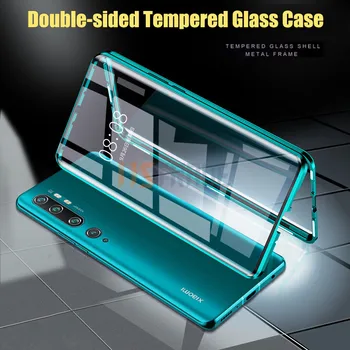 

360 Magnetic Case For Redmi Note 8 7 pro Xiaomi mi Note 10 CC9 Pro Double Side Glass Bumper Shockproof Full Cover phone case