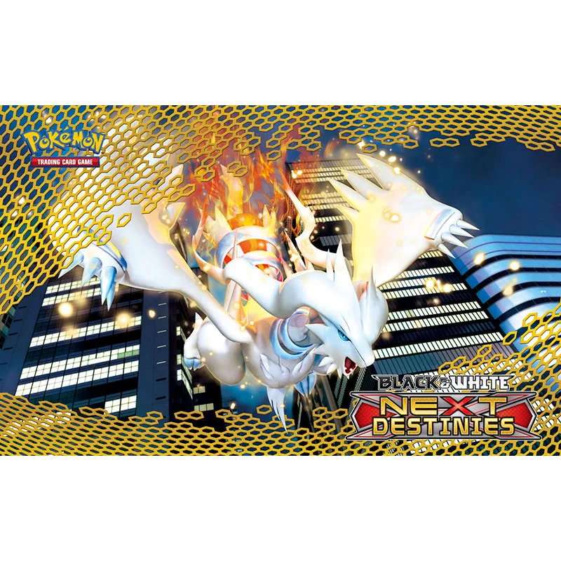 

Takara Tomy Playmat Pokemon Trading Card Game Next Destinies Reshiram PTCG Accessories Monsters Anime Board Mat Pad Foam Rubber